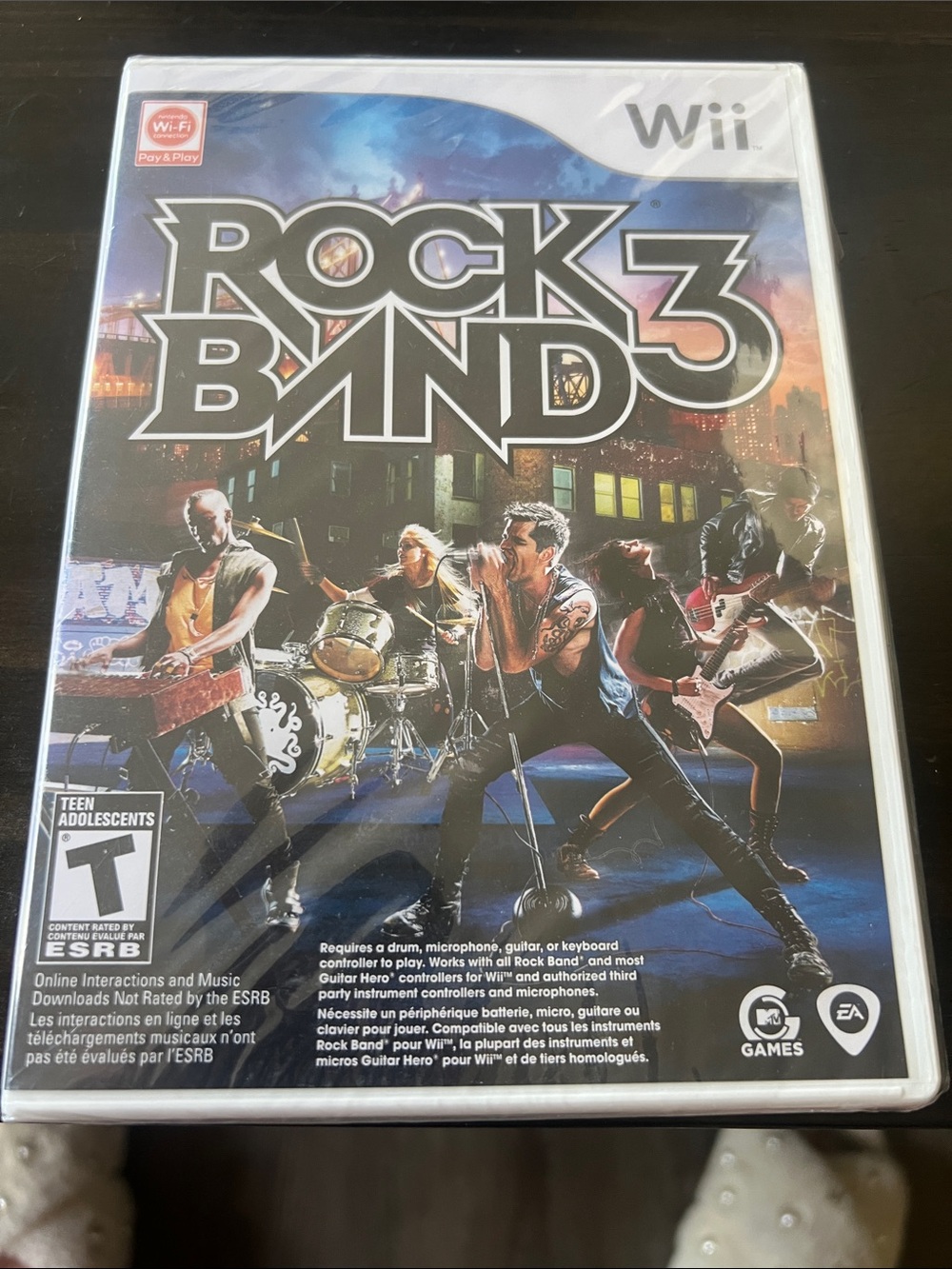 Rock Band 3 (Wii) Video Game - Black with Blue and Purple Artwork